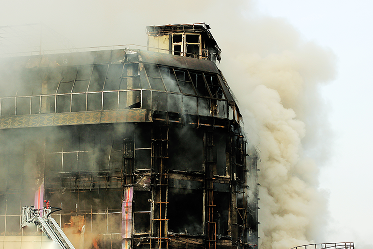 smoke damage at commercial property