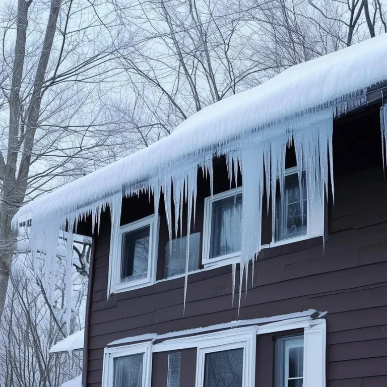 ice dam on roof of home