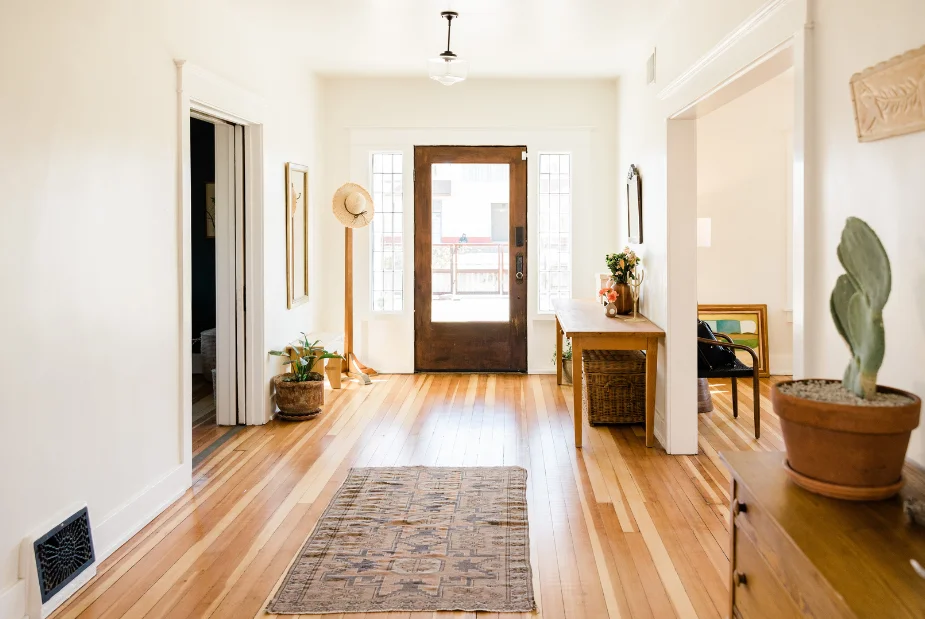 Front door area foyer of a house.