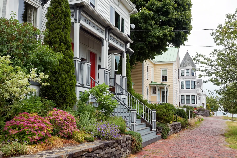 Portland Maine residential neighborhood older homes